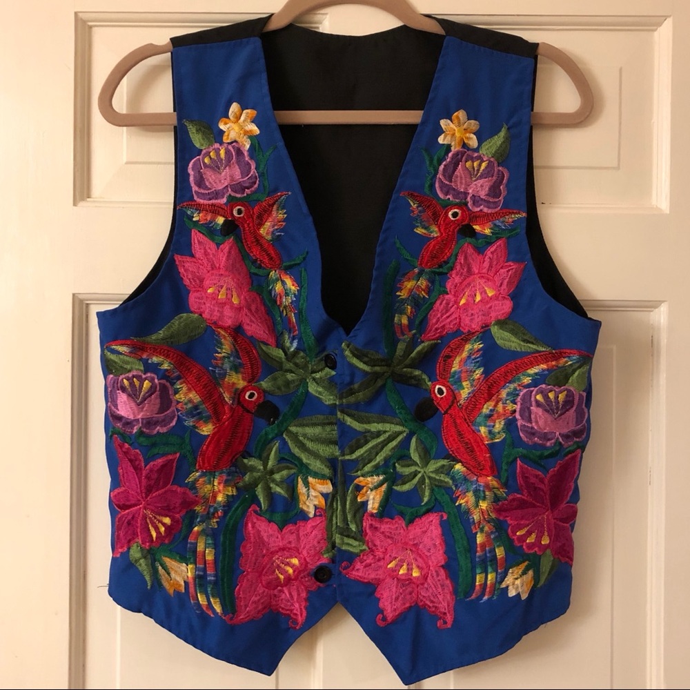 Embroidered Tropical Paradise Vest